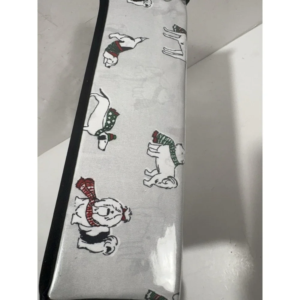 Cynthia Rowley Christmas Dog KING Sheet‎ Set Holiday Winter Sweater Scarf XDeep